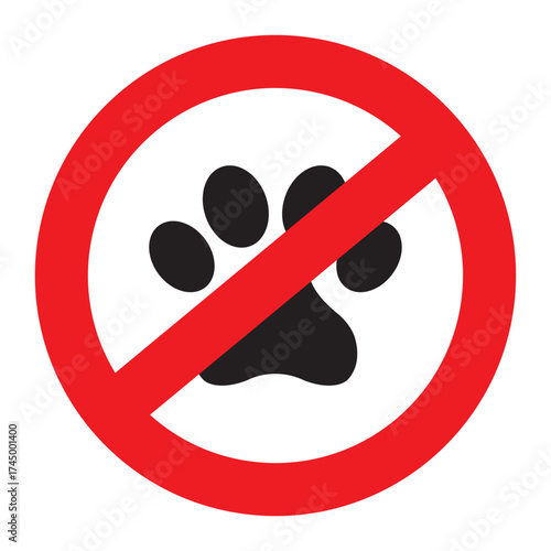 no pet allowed sign vector design