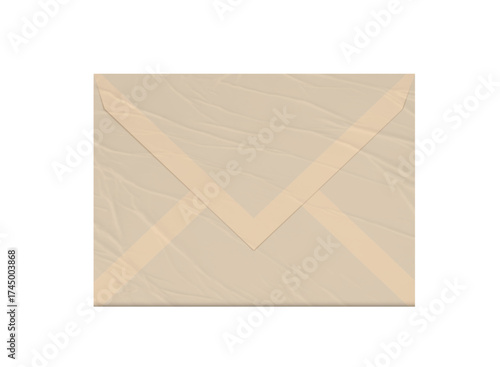 Crumpled realistic vintage envelope template