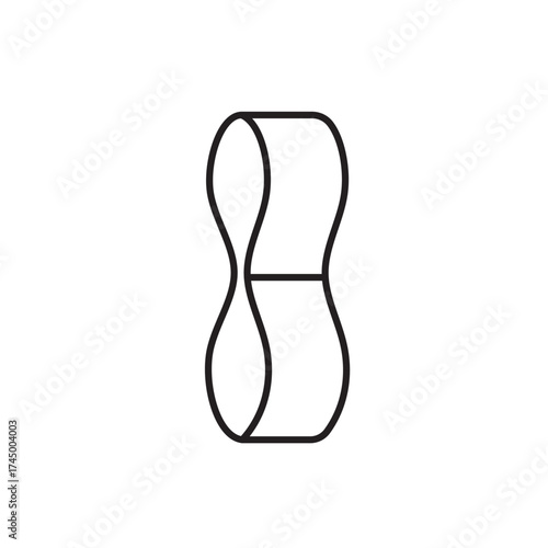 A vector icon of a flexible micro-movement band designed to promote frequent light physical activity and posture changes, created in line style with editable stroke
