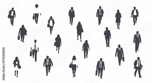 Vector illustration of people seen from above, perfect for architectural plans, white background