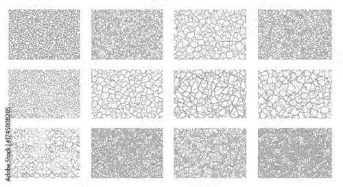 Architectural Texture Set: Vector Bricks, Stones and Checkerboard Patterns, white background