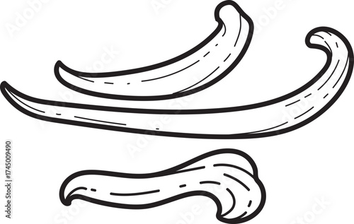Various Chili Peppers Line Art Vector Icon Set