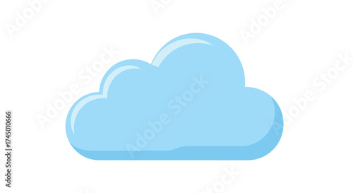Simple Flat Design Light Blue Cloud Weather Element Graphic Icon