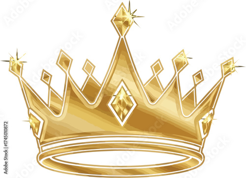 Elegant golden crown shimmering brilliantly against black backdrop