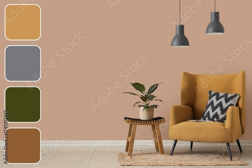 Armchair with cushion and h...