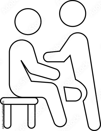 Rehabilitation Icon Physical Therapy, Recovery, Exercise, Health, Medical Treatment, Patient Care, Wellness, and Body Healing Symbols in Modern Vector Style, walker, physiotherapy, exercise band