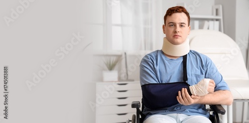 Injured young man after acc...