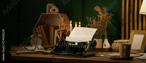 Author's workplace with vin...