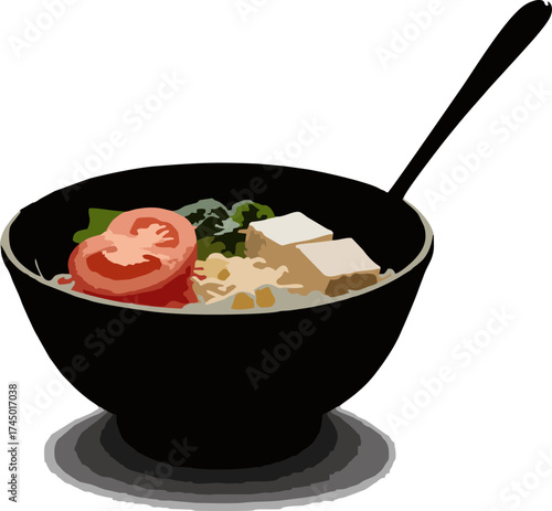 ramen noodles with tofu topping