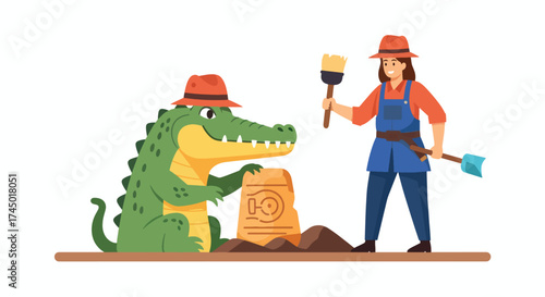 Archaeologist and Alligator Discover Ancient Artifact.
