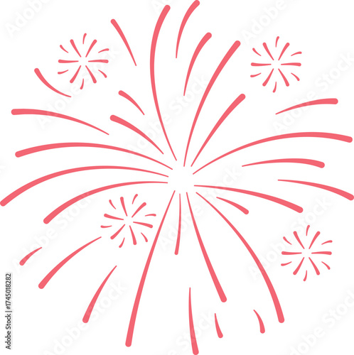 Firework Icon .Firecracker for Anniversary, New year, Celebrate, Festival. Contains icons of firecracker, sparkler, salute, petard, firework box and more.Flat design on black background.