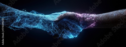 Symbolic Handshake Representing Partnership Between Human and Artificial Intelligence