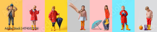 Set of little children in r...