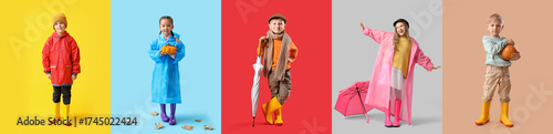 Set of little children in r...