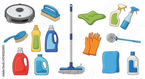 Various tools for cleaning and tidying up your home.