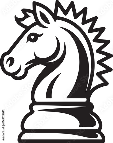 Chess Knight Piece Silhouette Strategy Game Tournament Horse Head