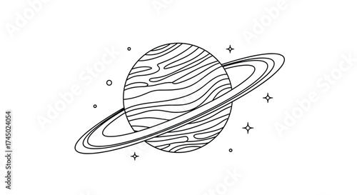 The beauty of planets with rings in the vastness of outer space.