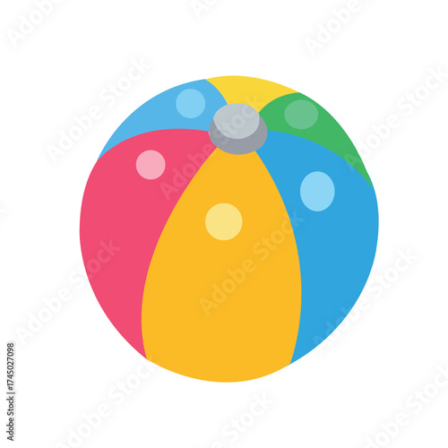 "Colorful Beach Ball Icon | Summer Toy Vector Illustration"Inflatable beach ball clip art collection in colorful and stripe graphic design vector 