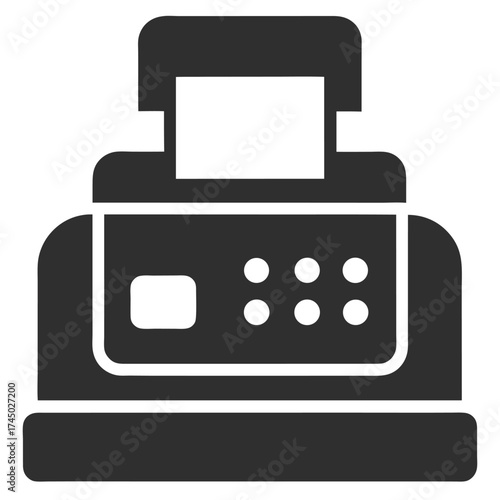 Black and white paging device vector on white background.