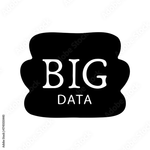 Big data concept presented in stylized black and white text block