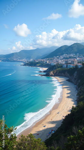 La Concha Bay San Sebastián Elegant Crescent Beach Framed by City and Green Hills