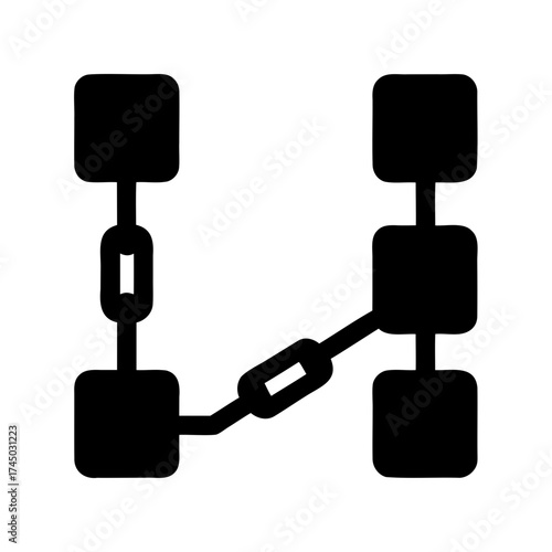 Black and white abstract representation of connection and organization structure illustration