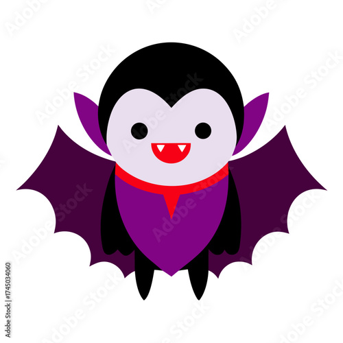 Cute Cartoon Vampire Illustration for Halloween Decoration and Spooky Theme Events with Childlike Appeal
