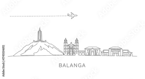 Balanga City Skyline with Airplane