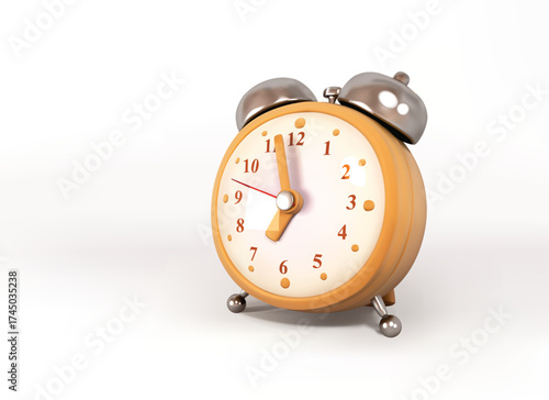 alarm clock 3d illustration isolated on white background
