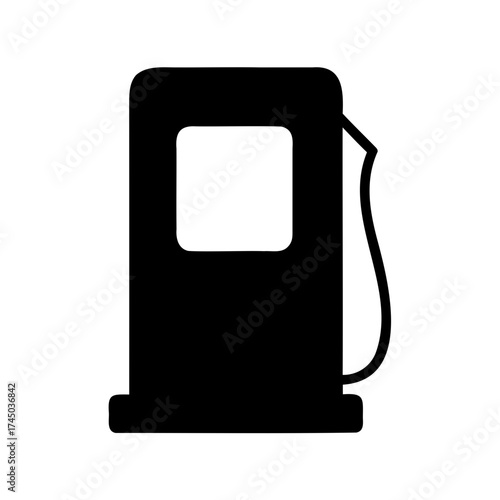 A Black Silhouette of a Gas Pump or Filling Station Dispenser
