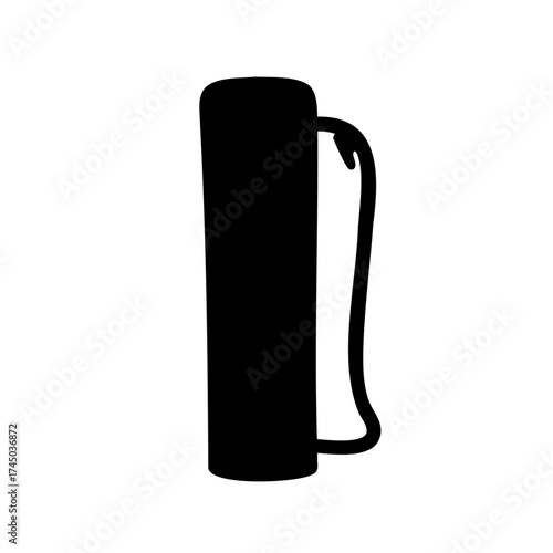 Black silhouette of a gas pump on a white background design