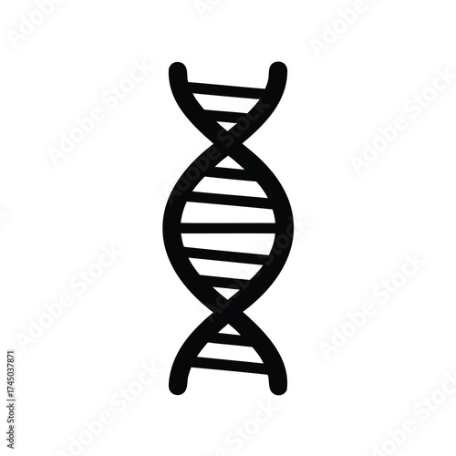 Stylized monochrome illustration of a double helix, resembling a DNA strand