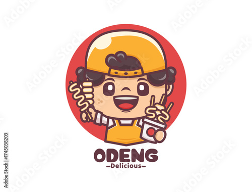 cute cartoon illustration and odeng