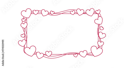 Cute heart frame design, copy space