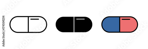 Painkiller icon vector illustration logo template for many purpose. Stroke, filled and colored concept for web design.