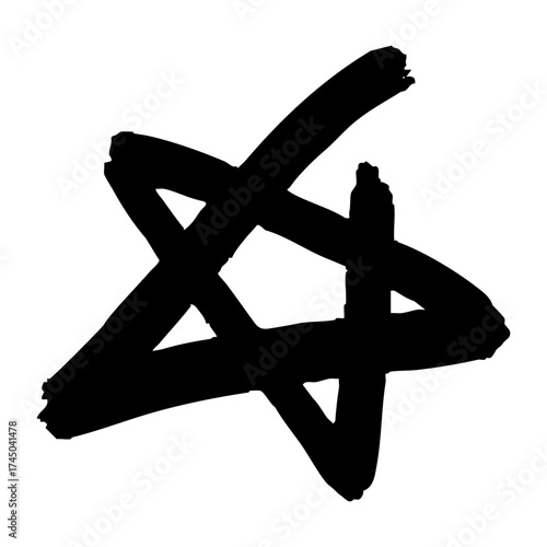 手書きタッチの星モチーフ線画イラスト素材