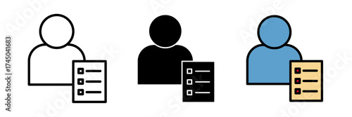 Personality characteristics icon vector icon set in stroke, filled and colored concept for web design.