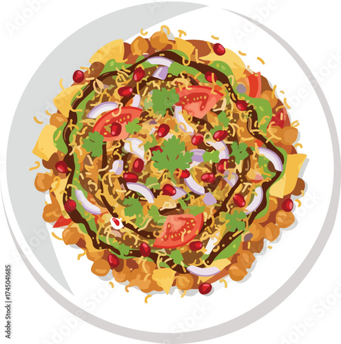Illustration of Indian Street Food Chaat