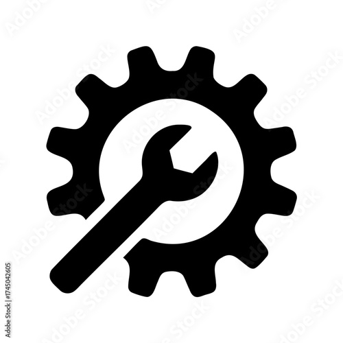 Stylized image of a gear and wrench representing settings or configuration