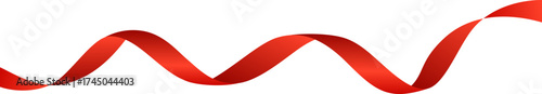 wavy red ribbon for decoration element