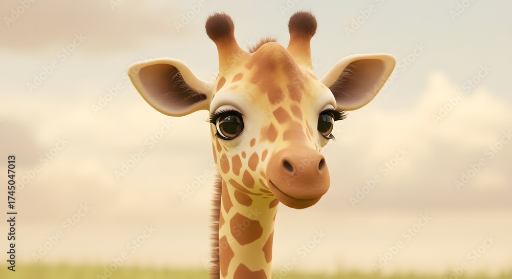 Obraz premium Cute Giraffe Portrait Close Up