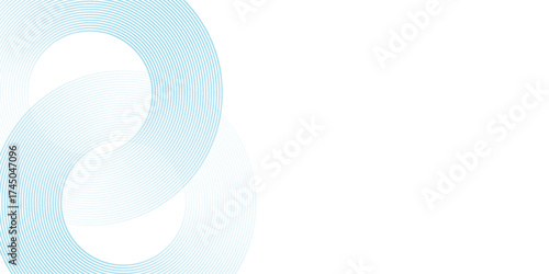 Abstract blue smooth wave on a white background. Dynamic sound wave art circle