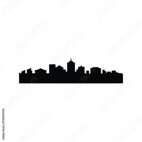 Cityscape silhouette, a simple yet sophisticated design of a urban skyline
