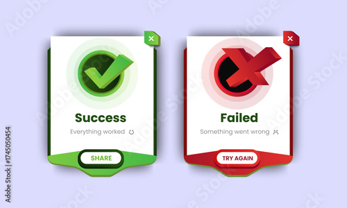 set message banners of success and error notification app. editable element flash message. vector
