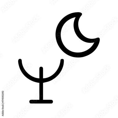 Vector art of pagan symbol with moon