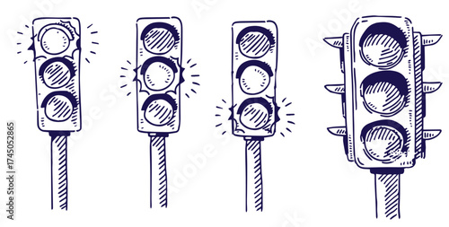 Traffic and transportation vector set