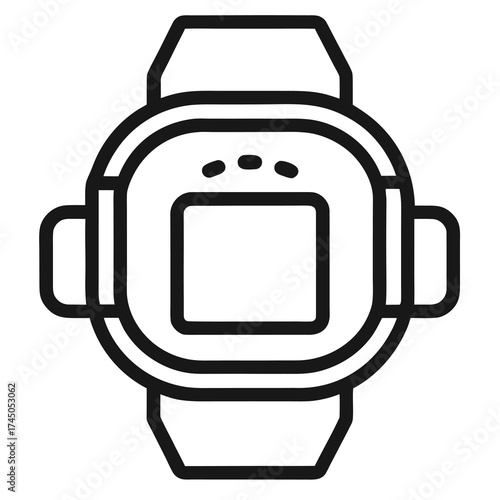 Digital smartwatch icon with three dots digital watch