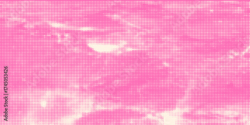 Pink Polka Dot Horizontal Background. Playful Minimal Dotted 1920x1080 social media template backdrop with hand drawn spotted texture. Eps 10