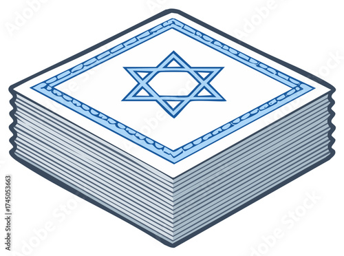 Sacred texts with Star of David symbol representing spirituality and faith