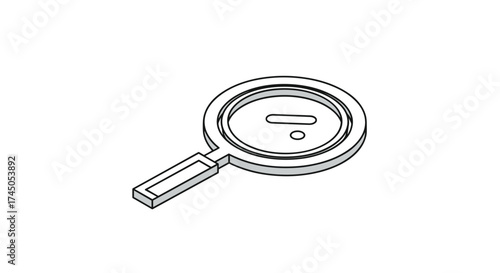 Magnifying glass with a division symbol inside.